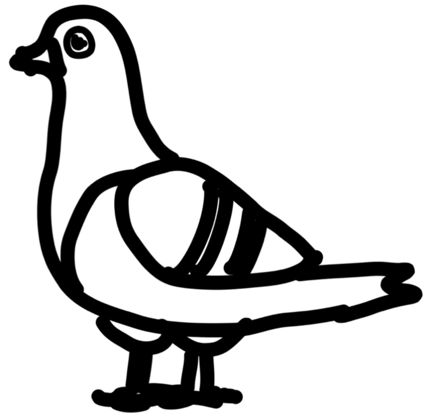 cartoon of a pigeon